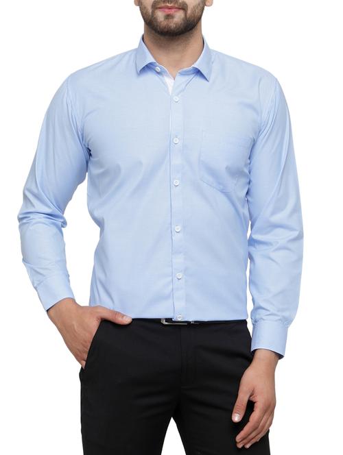 blue cotton formal shirt - 15019705 - Standard Image - 1