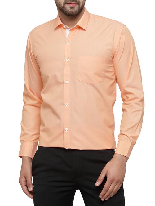 orange cotton formal shirt - 15019707 - Standard Image - 1