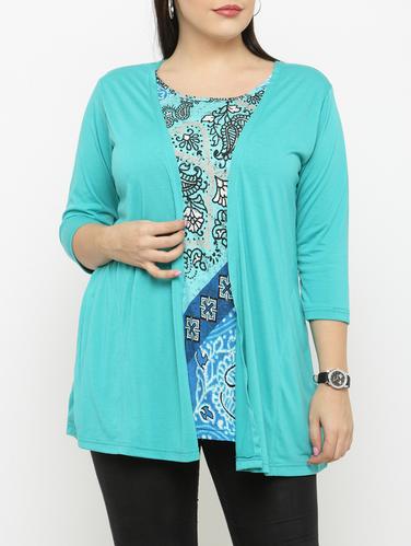 solid light blue cotton plus shrug - 15019766 - Very Small Image - 1