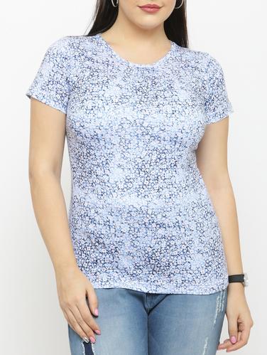 blue cotton plus tee - 15019774 - Very Small Image - 1