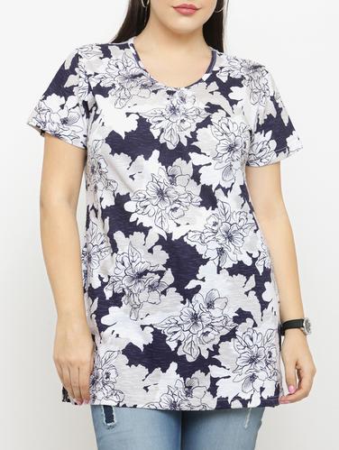 blue printed cotton tee - 15019775 - Very Small Image - 1