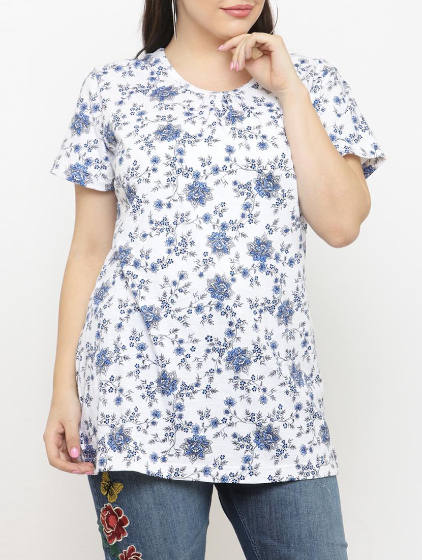 white cotton plus tee - 15019777 - Zoom Image - 1