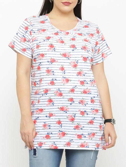 white cotton plus tee - 15019778 - Standard Image - 1