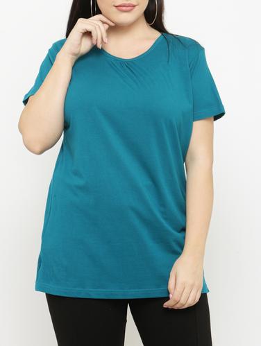 green cotton plus tee - 15019782 - Very Small Image - 1