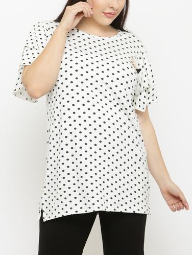 white printed plus top - 15019812 - Very Small Image - 1