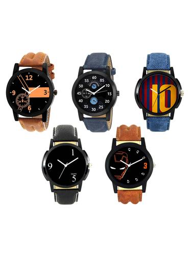 FRIX Analog Round Dial Watch Set Of 5 - 15020003 - Very Small Image - 1