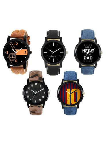 FRIX Analog Round Dial Watch Set Of 5 - 15020008 - Very Small Image - 1
