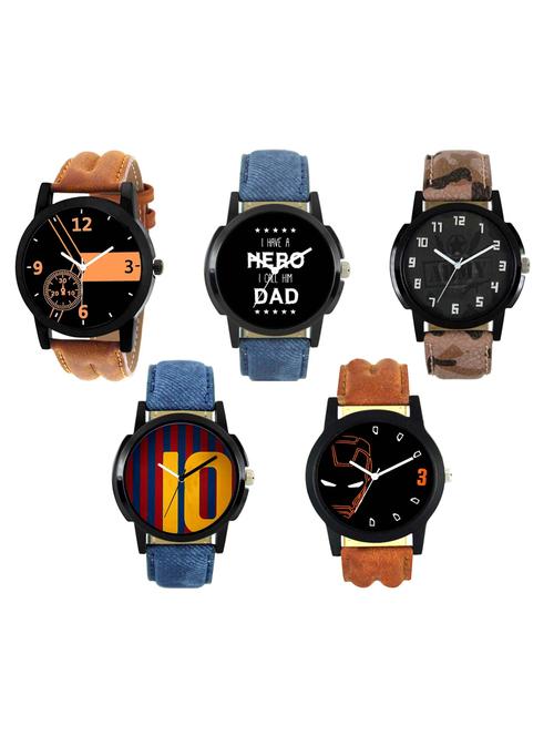 FRIX Analog Round Dial Watch Set Of 5 - 15020031 - Very Small Image - 1