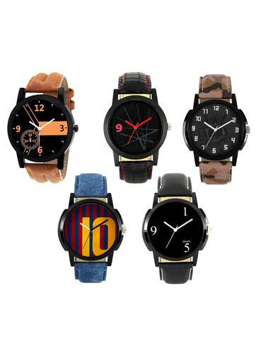 FRIX Analog Round Dial Watch Set Of 5 - 15020034 - Very Small Image - 1