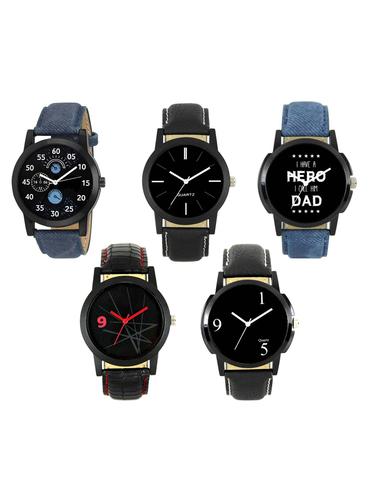 FRIX Analog Round Dial Watch Set Of 5 - 15020041 - Very Small Image - 1