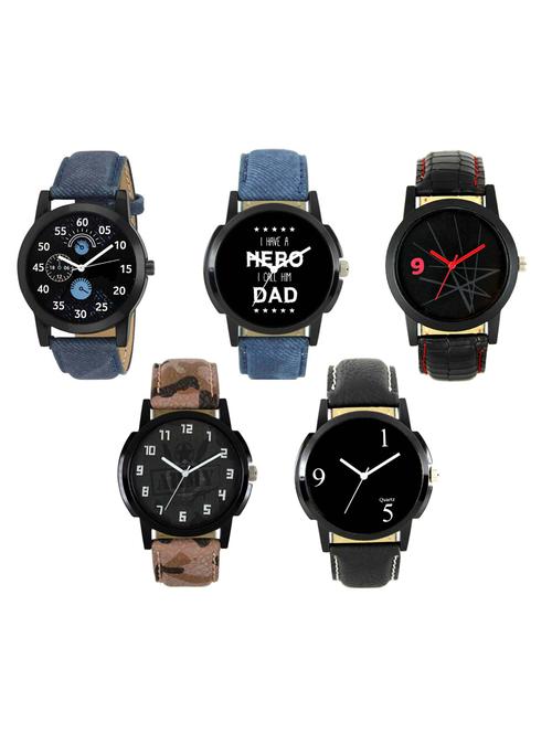 FRIX Analog Round Dial Watch Set Of 5 - 15020060 - Very Small Image - 1