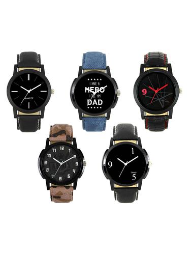 FRIX Analog Round Dial Watch Set Of 5 - 15020075 - Very Small Image - 1