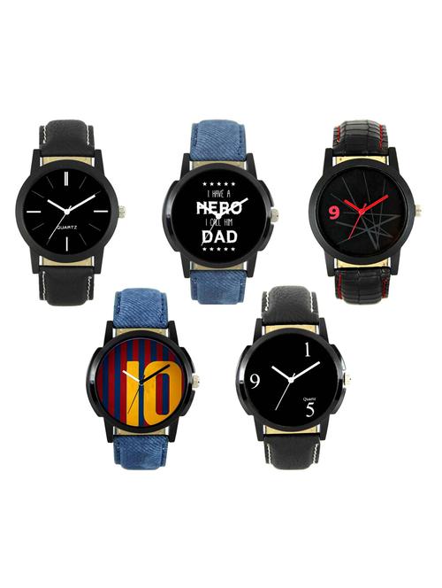 FRIX Analog Round Dial Watch Set Of 5 - 15020077 - Very Small Image - 1