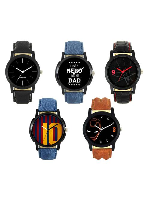 FRIX Analog Round Dial Watch Set Of 5 - 15020078 - Very Small Image - 1