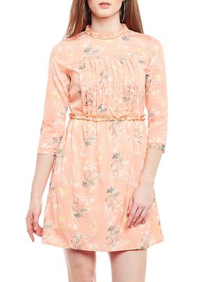 pink printed a-line dress - 15020095 - Standard Image - 1