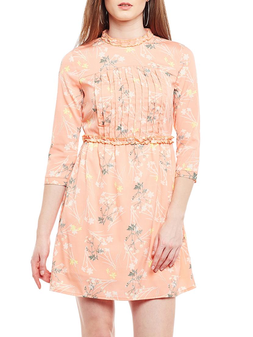 pink printed a-line dress - 15020095 - Zoom Image - 1