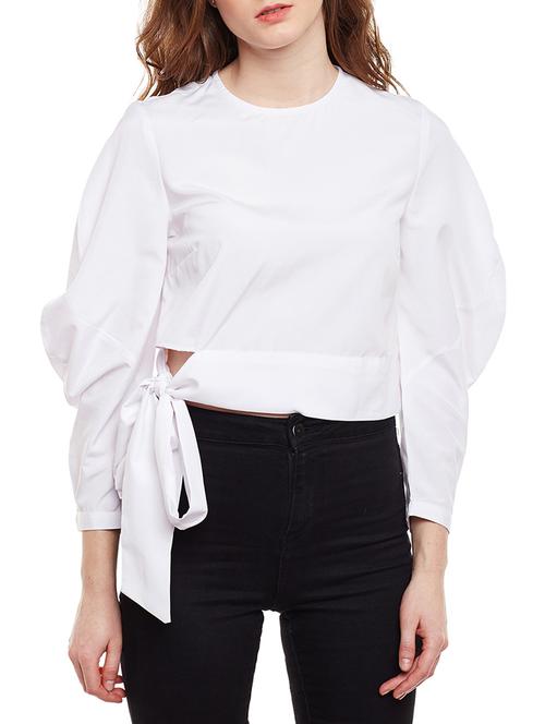 solid white cotton top - 15020113 - Standard Image - 1
