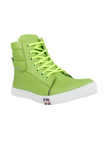 green leatherette lace up sneaker - 15020123 - Very Small Image - 1