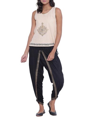 beige cotton top pants set - 15020336 - Very Small Image - 1