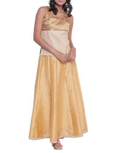 gold cotton skirt top set - 15020344 - Very Small Image - 1