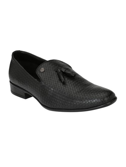 black Leatherette tassel slip on - 15020384 - Standard Image - 1