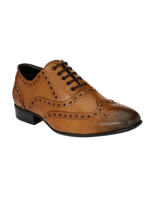tan leatherette lace-up brouge - 15020392 - Standard Image - 1