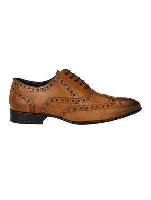tan leatherette lace-up brouge - 15020392 - Standard Image - 2