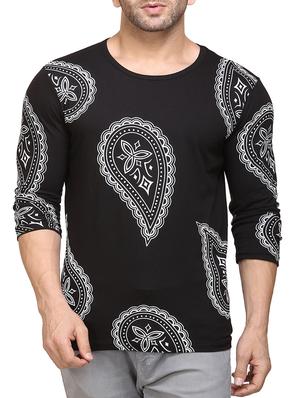 black cotton front print tshirt - 15020505 - Standard Image - 1