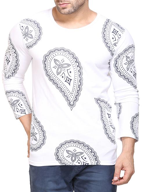 white cotton front print tshirt - 15020506 - Standard Image - 1