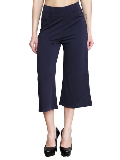 navy blue cotton culottes - 15020511 - Standard Image - 1