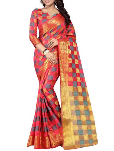 pink nauvari silk saree with blouse - 15020574 - Very Small Image - 1