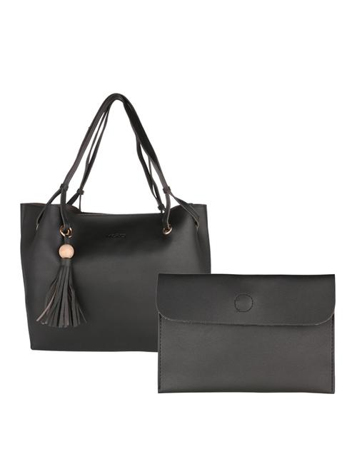 black leatherette handbag - 15020877 - Standard Image - 1