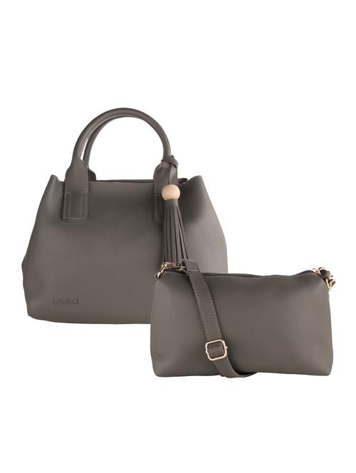 grey leatherette handbag - 15020881 - Standard Image - 1