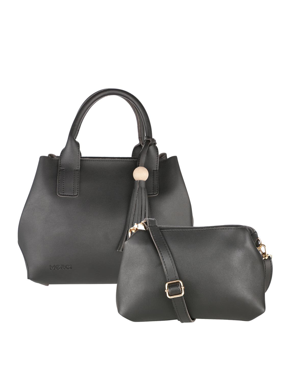 black leatherette handbag - 15020883 - Zoom Image - 1