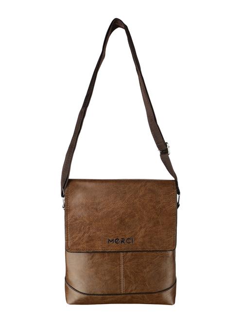 tan leatherette regular sling bag - 15020893 - Standard Image - 1