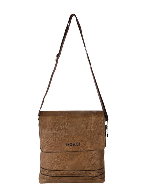 tan leatherette regular sling bag - 15020896 - Standard Image - 1