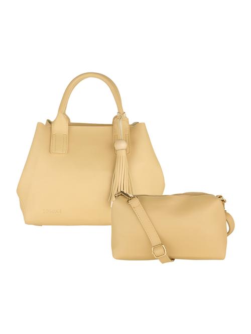 cream leatherette handbag - 15020898 - Standard Image - 1