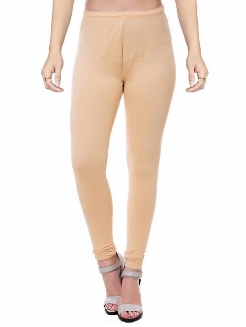 beige cotton lycra leggings - 15020906 - Standard Image - 1