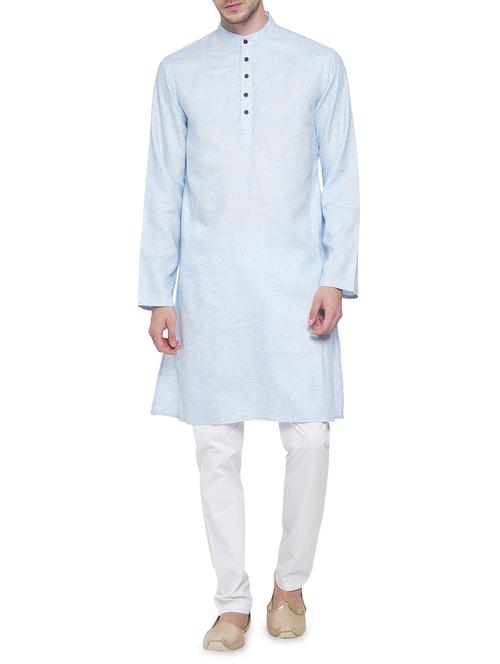 blue cotton ethnic wear set - 15020922 - Standard Image - 1