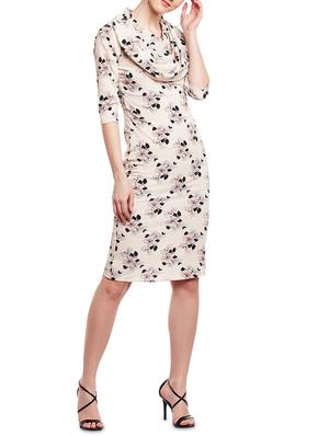 beige printed sheath dress - 15020997 - Standard Image - 2
