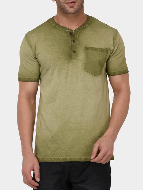 green cotton washed tshirt - 15021011 - Standard Image - 1