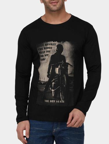 black cotton front print tshirt - 15021013 - Very Small Image - 1