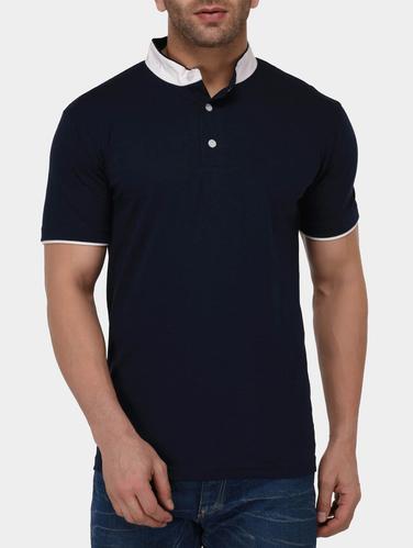 black cotton collared tshirt - 15021016 - Very Small Image - 1