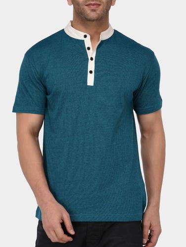blue cotton collared tshirt - 15021018 - Very Small Image - 1