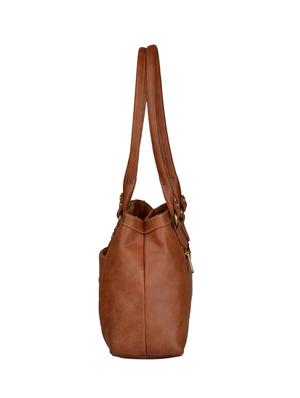 tan leatherette regular handbag - 15021077 - Standard Image - 4