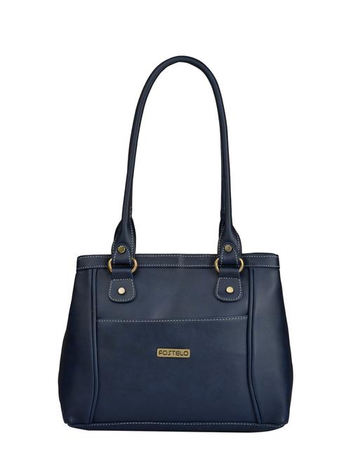 blue leatherette regular handbag - 15021079 - Standard Image - 1