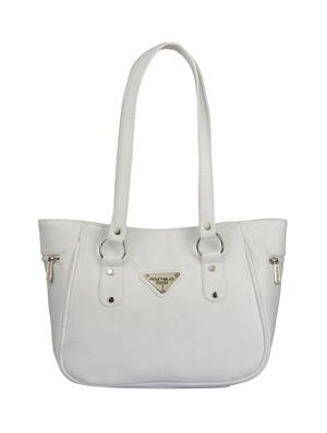 white leatherette regular handbag - 15021097 - Standard Image - 1