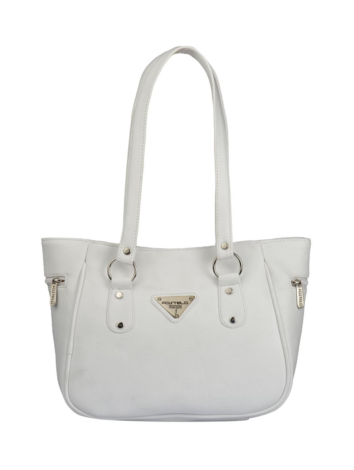 white leatherette regular handbag - 15021097 - Zoom Image - 1