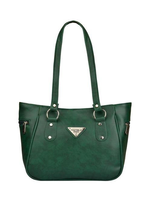green leatherette regular handbag - 15021100 - Standard Image - 1