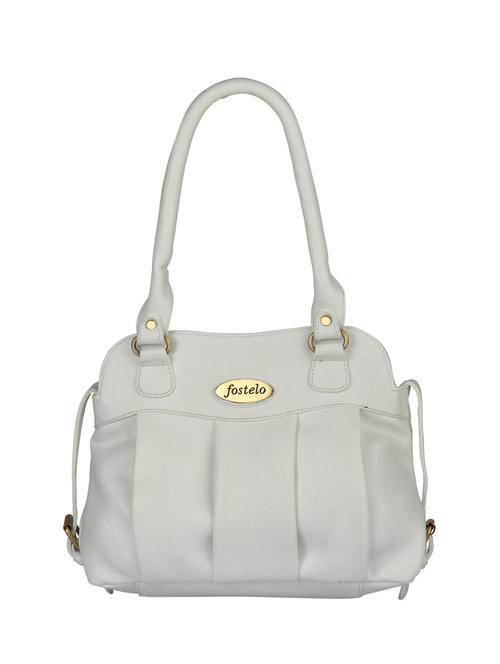 white leatherette regular handbag - 15021126 - Standard Image - 1
